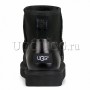 Черные угги мини с кожаным задником UGG Classic Mini II Metallic Black