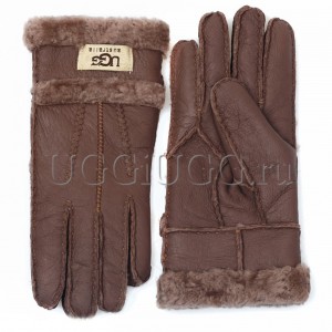 Кожаные перчатки UGG Gloves Tenney Chocolate коричневые