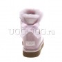 Угги с лентой нежно-розовые мини UGG Mini Bailey Bow II Metallic Seashell Pink