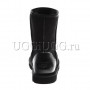 Короткие черные угги с кожаным задником UGG Classic II Short Metallic Black