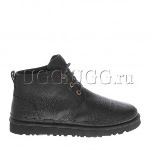 Угги ботинки черные кожаные UGG Men Mini Neumel New Leather Black