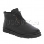 Мужские угги ботинки черные кожаные UGG Men Mini Neumel New Leather Black