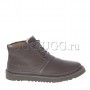 Мужские угги ботинки серые кожаные UGG Men Mini Neumel New Leather Grey