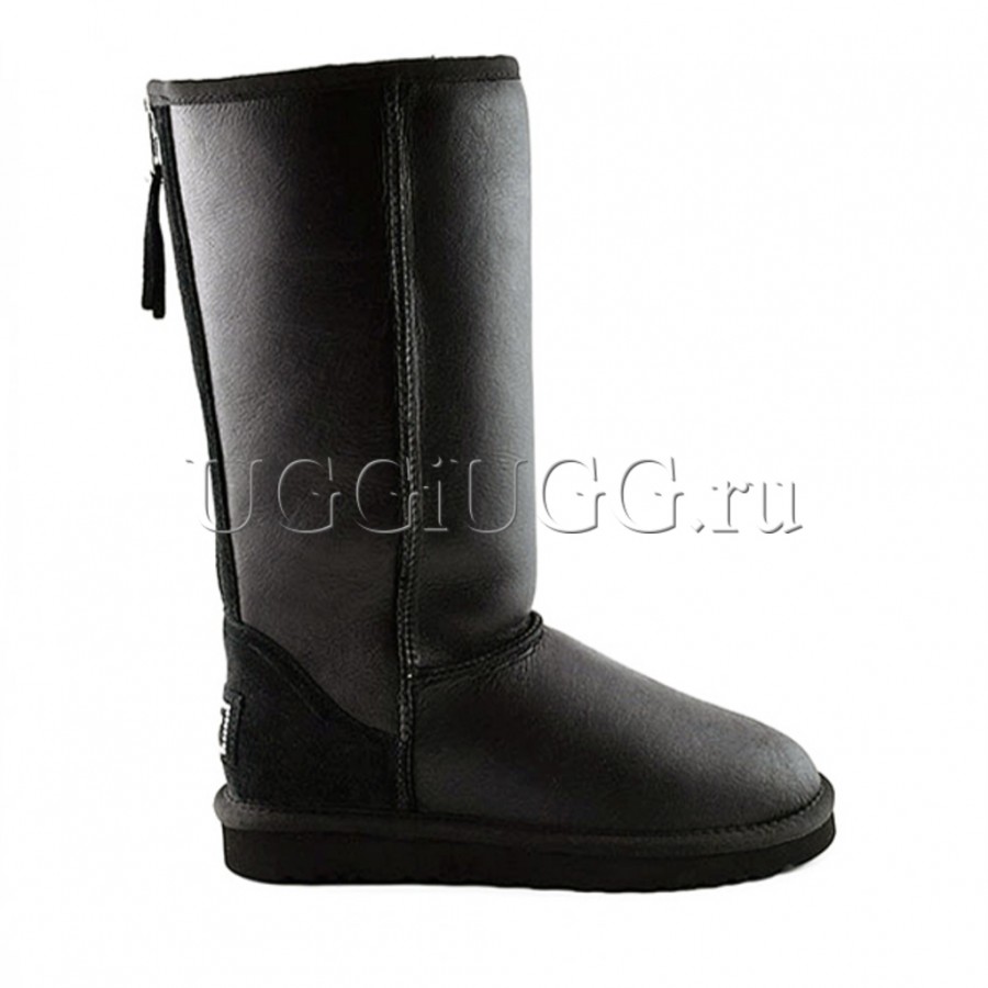 tall black uggs with zipper