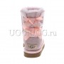 Угги для девочки светло-розовые с лентой UGG Kids Bailey Bow II Seashell Pink
