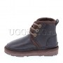 Ботинки угги для мальчика коричневые кожаные UGG Kids Neumel II Boot Metallic Chocolate