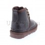 Ботинки угги для мальчика коричневые кожаные UGG Kids Neumel II Boot Metallic Chocolate