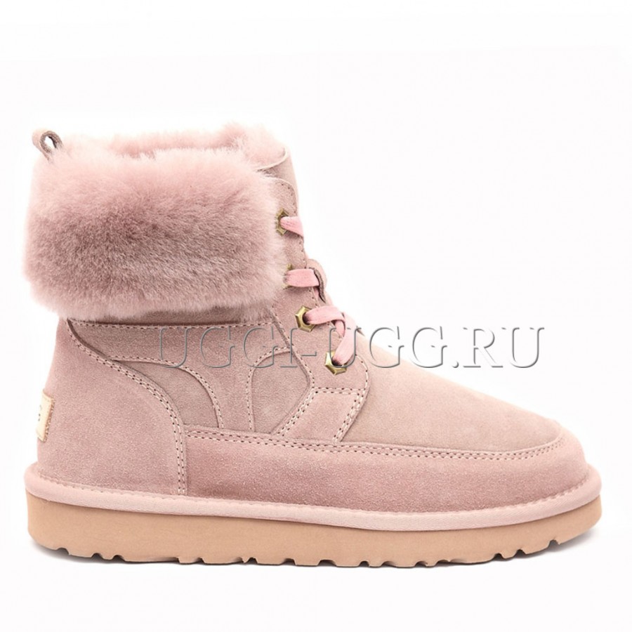 Купить женские ботинки угги на шнуровке розовые UGG Liana Boot Dusk за 7890руб.