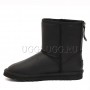 Короткие черные мужские угги на молнии UGG Mens Classic Leather Zip Black