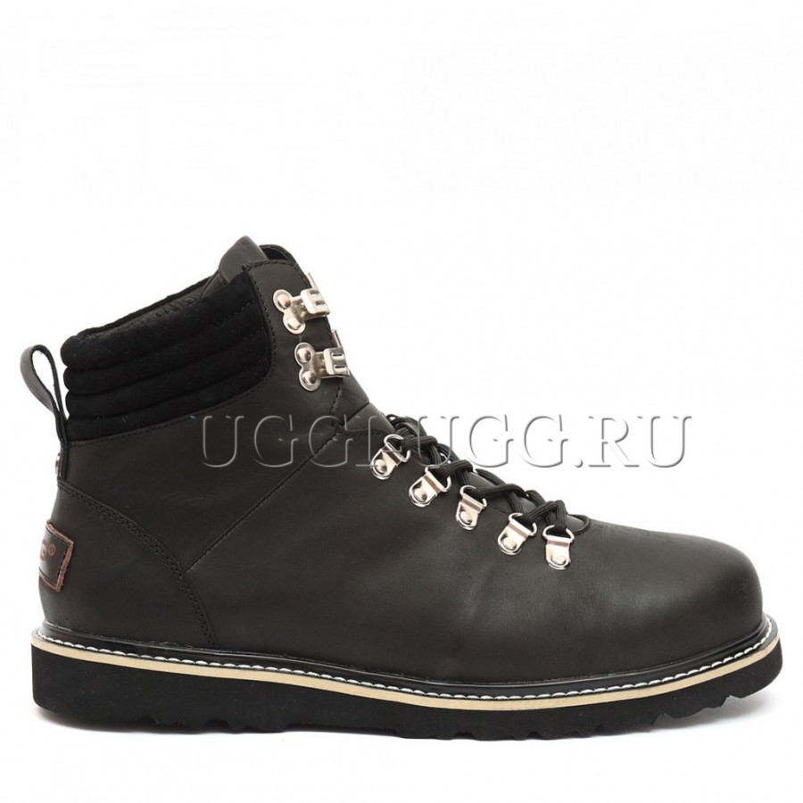 Купить черные кожаные мужские угги ботинки UGG Mens Capulin Black Nubuk,цена 11990 руб в интернет магазине UGGI-UGG