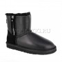 Мужские черные обливные угги на молнии UGG Double Zip Mini Boot Mens Metallic Black