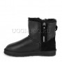 Мужские черные обливные угги на молнии UGG Double Zip Mini Boot Mens Metallic Black