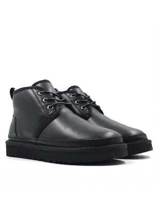Женские ботинки угги черные кожаные UGG Neumel Boot Leather Black