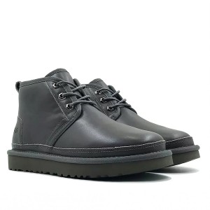 Женские ботинки угги серые кожаные UGG Neumel Boot Leather Grey