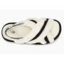 Бело-черные меховые сандалии Disco Cross Slide White