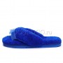Тапочки угги шлепанцы ярко-синие UGG Fluff Flip Flop Electric Blue