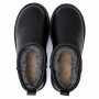 Мужские кожаные угги UGG Mens Classic Ultra Mini Leather Black