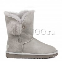 Серые угги с помпоном сбоку UGG Irina Grey