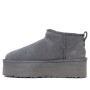 Ультра-короткие угги на платформе серые UGG Classic Ultra Mini Platform Grey