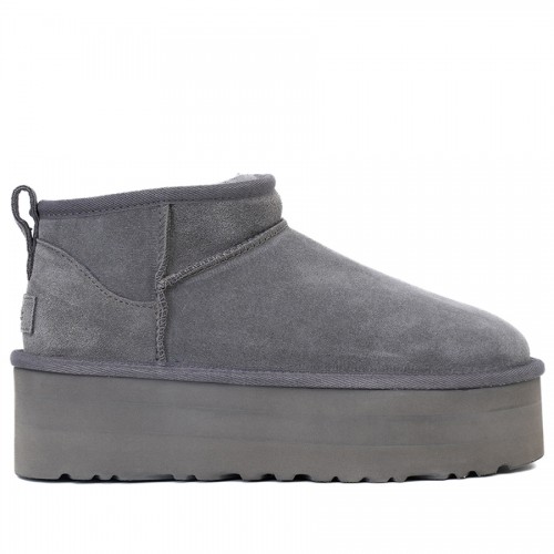 Ультра-короткие угги на платформе серые UGG Classic Ultra Mini Platform Grey