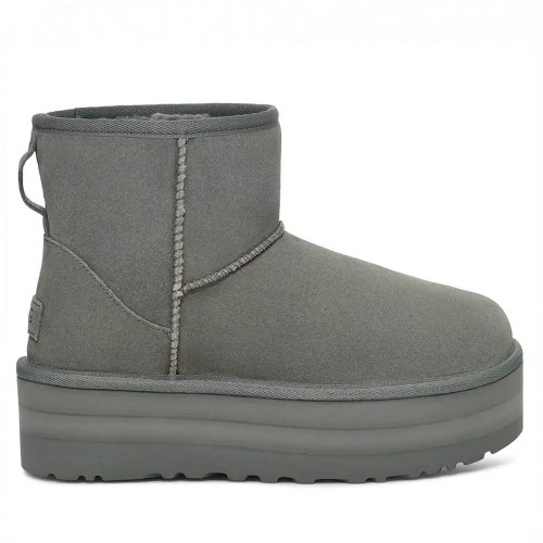 Серые угги на платформе UGG Classic Mini Platform Rainstorm