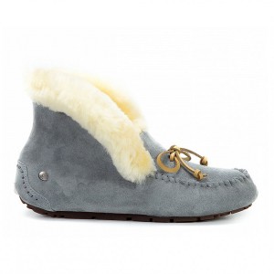 Мокасины угги высокие серые UGG Moccasins Alena Grey