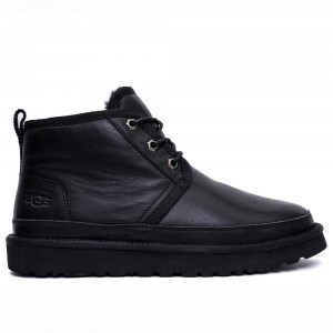 Женские ботинки угги черные кожаные UGG Neumel Boot Leather Black