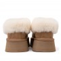 Каштановые слипоны на платформе UGG Platform Slipper Chestnut