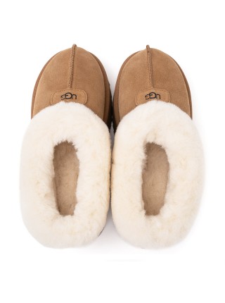 Слипоны на платформе каштановые UGG Platform Slipper Chestnut