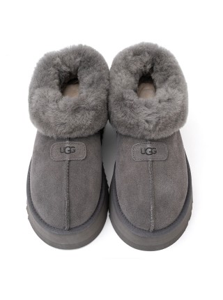 Слипоны на платформе серые UGG Platform Slipper Grey