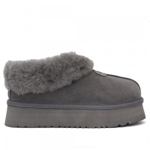 Слипоны на платформе серые UGG Platform Slipper Grey