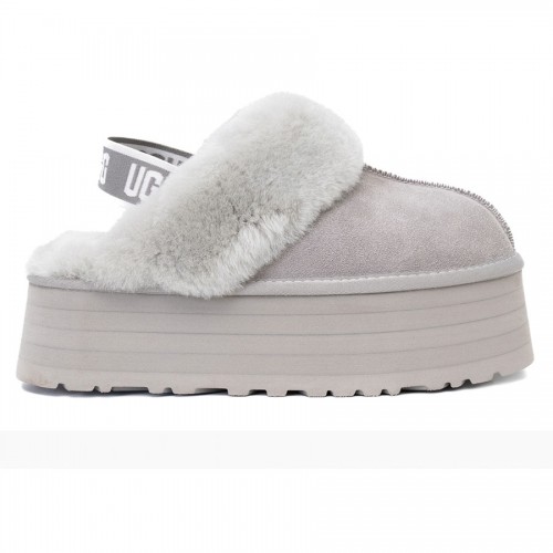 Светло-серые тапочки на платформе UGG Funkette Platform Grey Violet