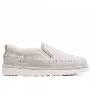 Слипоны с мехом белые UGG Stitch Slip On White