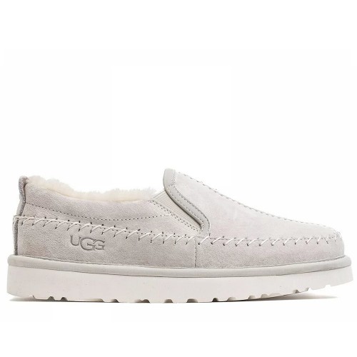 Белые слипоны с мехом UGG Stitch Slip On White