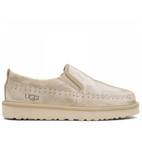 Бежевые слипоны с мехом UGG Stitch Slip On Sand