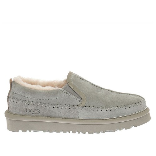 Светло-серые слиперы с мехом UGG Stitch Slip On Grey Violet