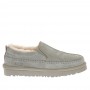 Светло-серые слиперы с мехом UGG Stitch Slip On Grey Violet