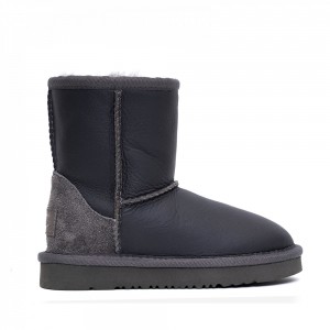 Детские угги серые обливные UGG Kids Classic Metallic Grey