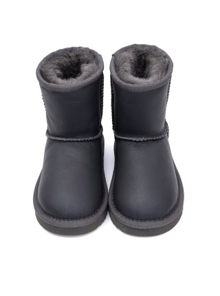 Детские угги серые обливные UGG Kids Classic Metallic Grey