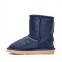 Детские синие обливные угги UGG Kids Classic Short Metallic Navy