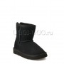 Детские угги на молнии кожаные черного цвета UGG Kids Short Zip Metallic Black