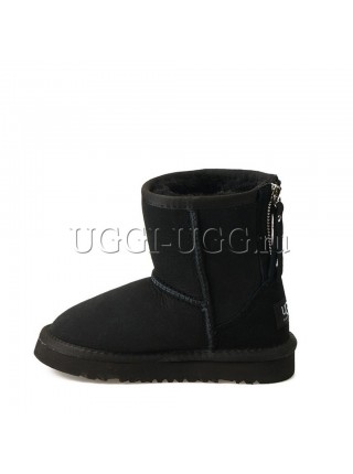 Детские угги на молнии черные UGG Kids Short Zip Black