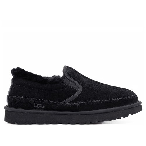 Мужские слипоны с мехом черные UGG Mens Stitch Slip On Black