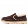 Мужские слипоны с мехом коричневые UGG Mens Stitch Slip On Chocolate