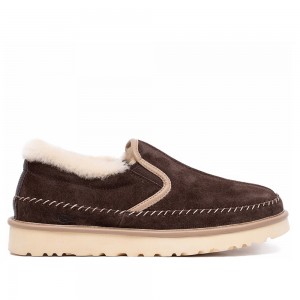 Мужские слипоны коричневые UGG Mens Stitch Slip On Chocolate