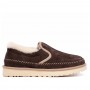 Мужские слипоны с мехом коричневые UGG Mens Stitch Slip On Chocolate