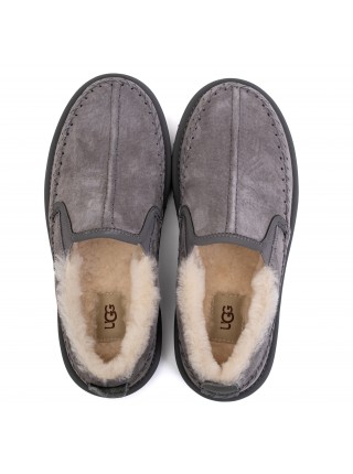 Слипоны с мехом серые UGG Stitch Slip On Grey