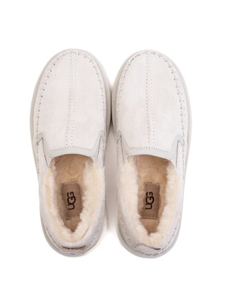 Слипоны с мехом белые UGG Stitch Slip On White