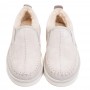 Белые слипоны с мехом UGG Stitch Slip On White