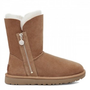 Угги на молнии рыжие UGG Bailey Zip Short Chestnut